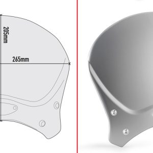 GIVI 100AL BMW R NINE T (14-21) - YAMAHA XSR700 (16-20) - XSR 900 (16-21) ALUMINYUM SİPERLİK