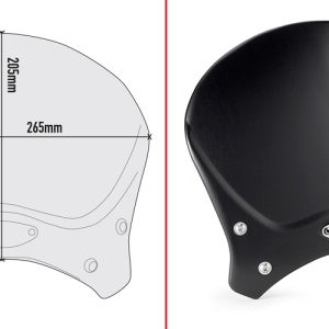 GIVI 100ALB BMW R NINE T (14-21) - YAMAHA XSR 700 (16-20) - XSR 900 (16-21) RÜZGAR SİPERLİK