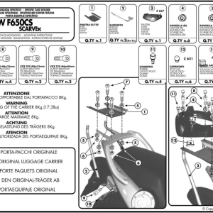 KAPPA KR682M BMW F650 CS SCARVER (02-06) ARKA ÇANTA TAŞIYICI