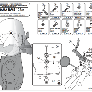 GIVI A288A YAMAHA BWS 125 (10-16) RÜZGAR SİPERLİK BAĞLANTISI