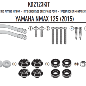 KAPPA D2123KITK YAMAHA N-MAX 125-155 (15-20) RÜZGAR SİPERLİK BAĞLANTISI