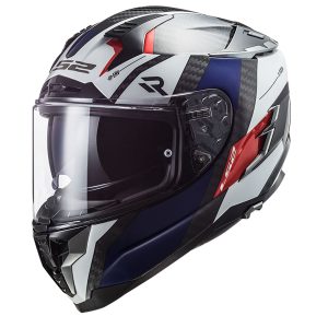 LS2 CHALLENGER C KARBON ALLOY BEYAZ-MAVİ-KIRMIZI KASK