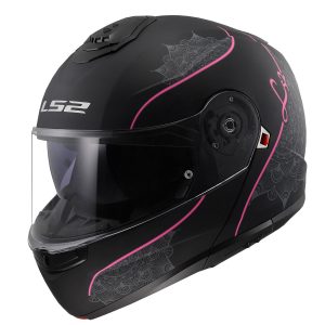 LS2 STROBE 2 LUX MAT SİYAH-PEMBE KASK