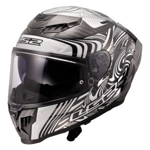 LS2 DRAGON KARBON ENTHUM SİYAH-GRİ KASK