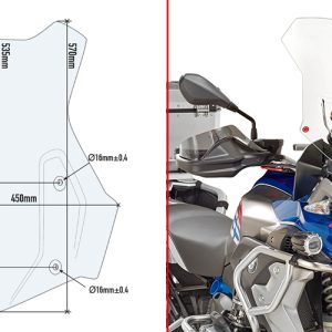 GIVI 5124DT BMW R 1200 GS (16-18) - R 1250 GS (19-23) - R 1250 ADVENTURE (19-24) RÜZGAR SİPERLİK