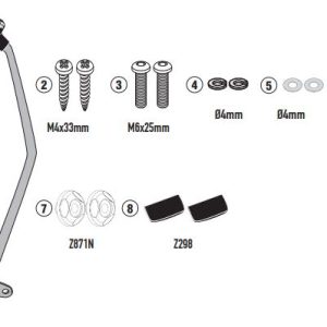 KAPPA D6115KITK KYMCO X-TOWN 125-300 CITY (20-25) RÜZGAR SİPERLİK BAĞLANTISI