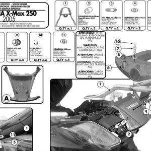KAPPA KR355 YAMAHA X-MAX 125-250 (05-09) ARKA ÇANTA TAŞIYICI