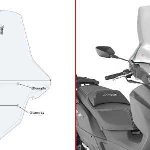 GIVI 7056DT SYM JOYMAX Z 300 (19-20)-Z+ 300 (21-24)-CRUISYM 300-JOYRIDE 300 (17-25) RÜZGAR SİPERLİK