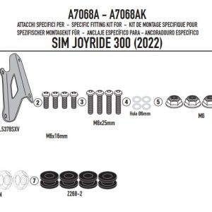 GIVI A7068A SYM JOYRIDE 300 (22-25) SİPERLİK BAĞLANTISI