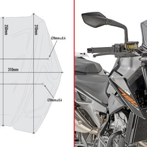 GIVI A7708 KTM DUKE 790 (18-20) - 890 DUKE R (21-23) RÜZGAR SİPERLİK