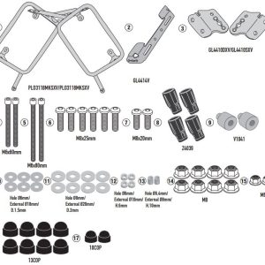 GIVI PLO3118MK SUZUKI V-STROM 1050 (20-21) - V-STROM 1050 XT (20-24) YAN ÇANTA TAŞIYICI