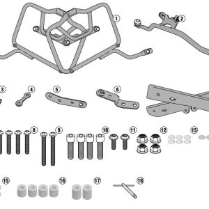 KAPPA KLR3112 SUZUKI DL 650 V-STROM (17-25) YAN ÇANTA TAŞIYICI