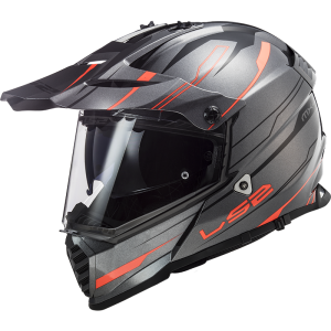 LS2 PIONEER EVO KNIGHT TITANIUM-TURUNCU KASK