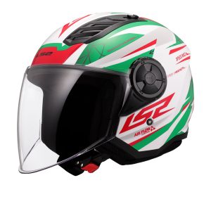 LS2 AIRFLOW 2 DRAZE BEYAZ-YEŞİL-KIRMIZI KASK