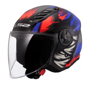 LS2 AIRFLOW 2 WEILER MAT SİYAH-MAVİ-TURUNCU KASK