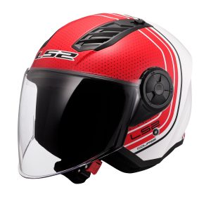 LS2 AIRFLOW 2 COURSE MAT BEYAZ-KIRMIZI KASK