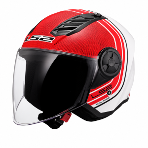 LS2 AIRFLOW 2 COURSE MAT BEYAZ-KIRMIZI KASK